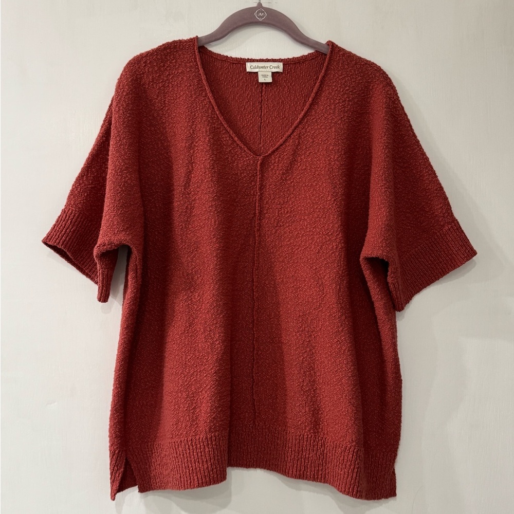 Coldwater Creek Rosewood Red V-Neck Sweater